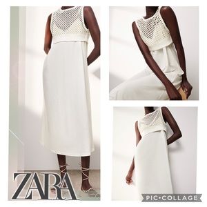 NWT- Zara CONTRAST DRESS Size S